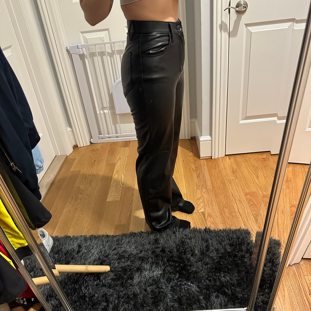 abercrombie and fitch faux leather pants